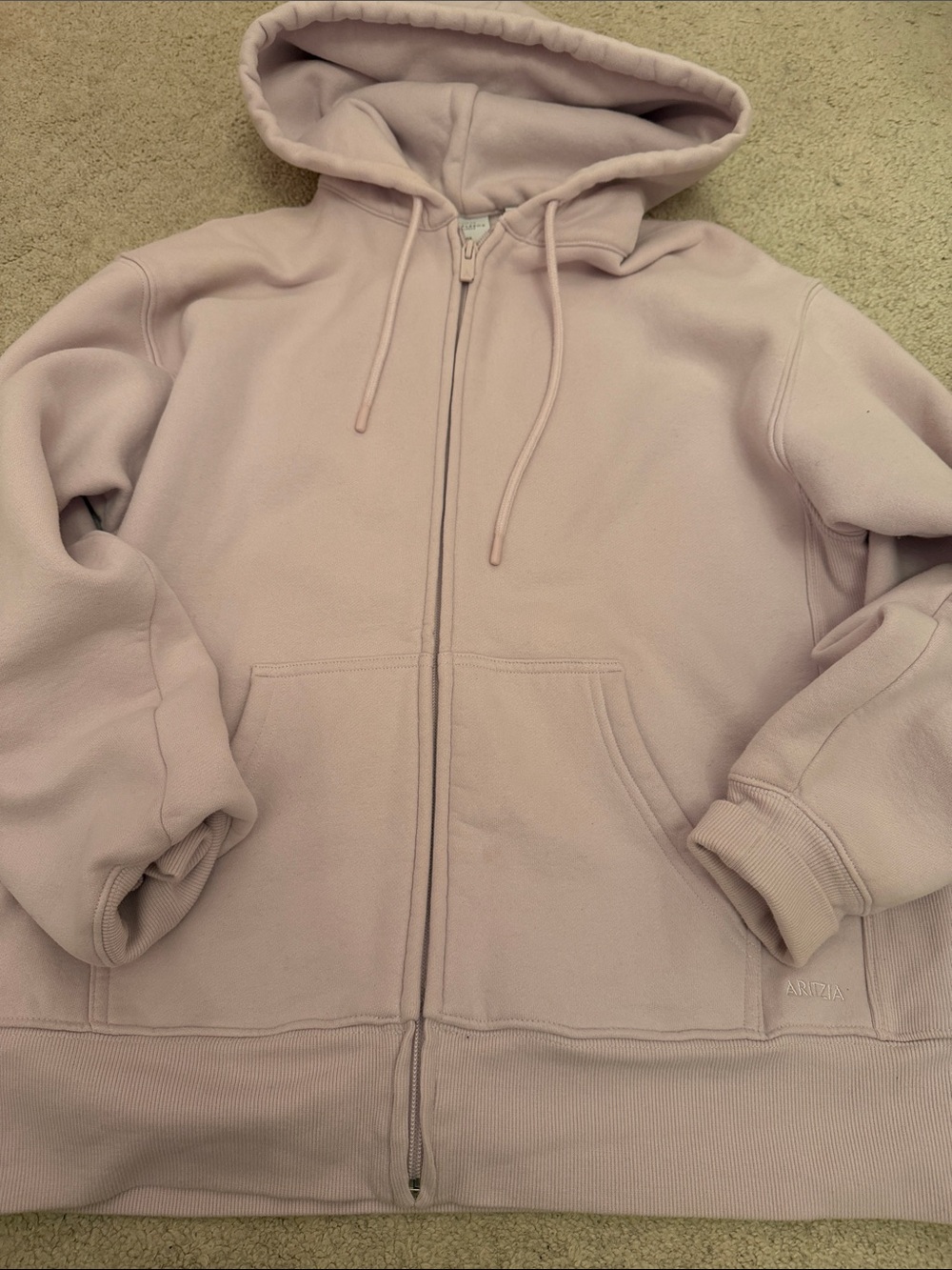 Aritzia Pale Pink Full-Zip Hoodie